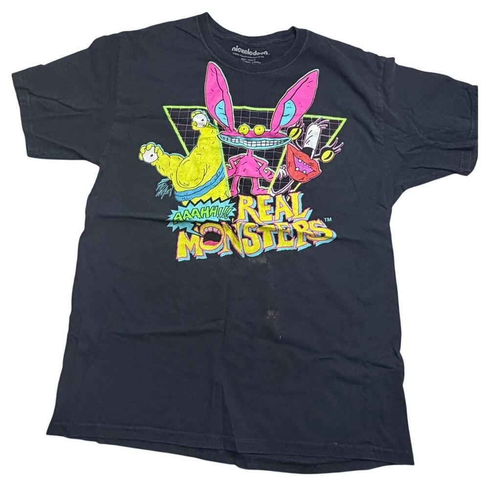 Nickelodeon AAAHH!!! Real Monsters T Shirt Black Men’s Nick toons Size Medium